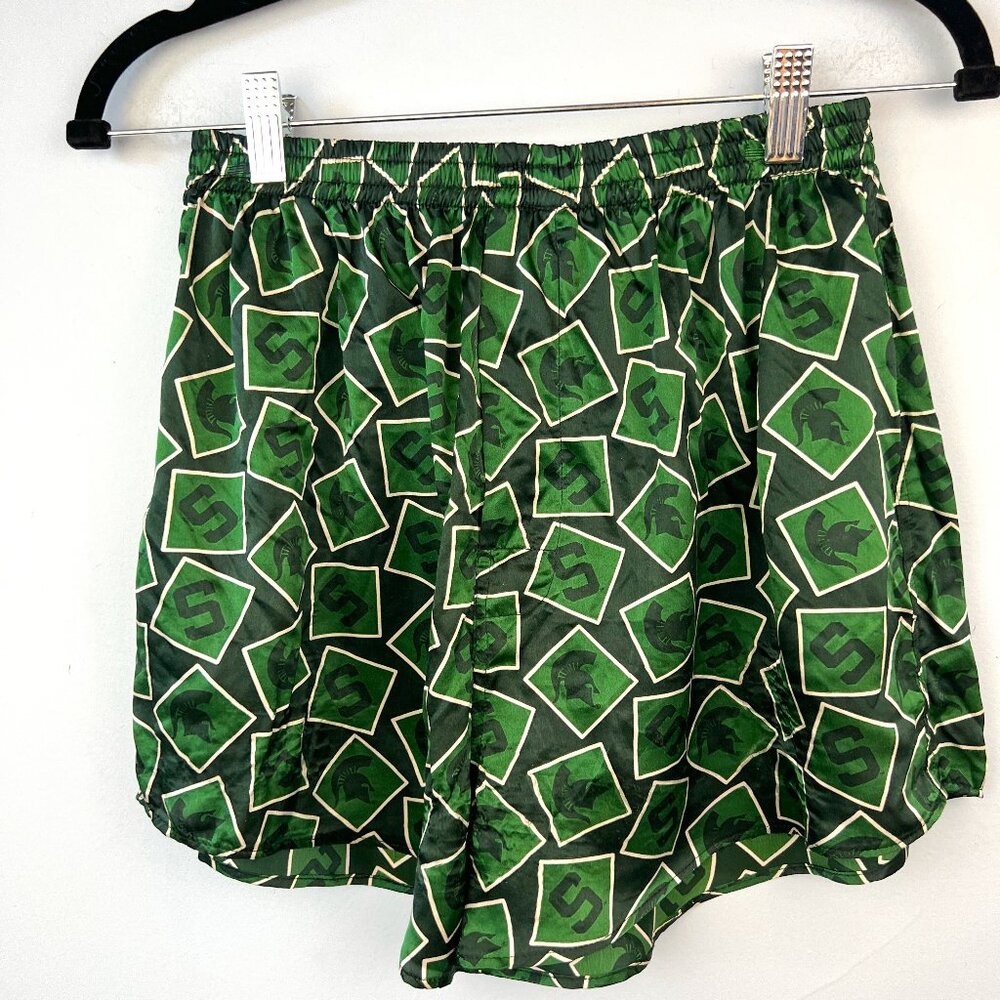 Merge Left Vintage 100% Silk Shorts Collegiate‎ -  Michigan State University